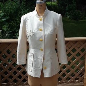 🍦 Vintage sz 8 Christian Lacroix Ivory Silk Blazer